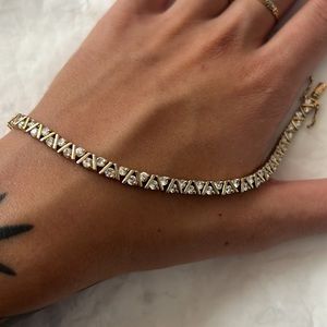 Sterling silver tennis bracelet - gold plated - CZ stones